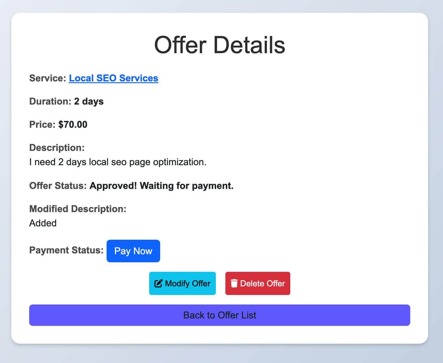 My Offers